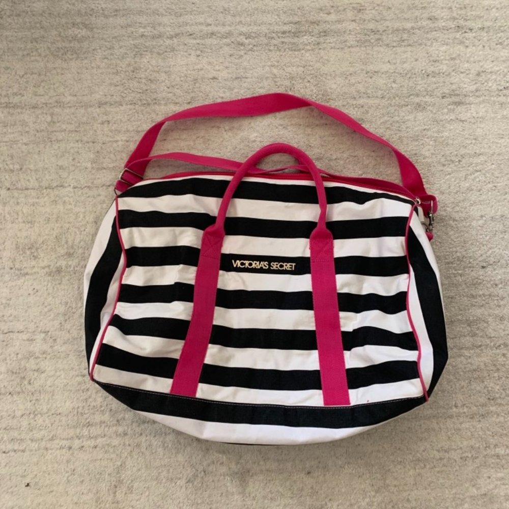 Black, pink, white Victorias secret bag